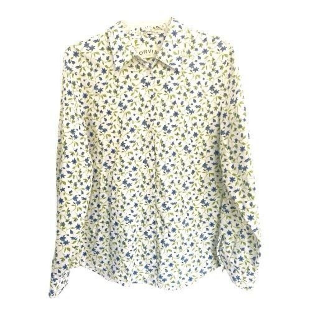 Orvis Cotton Floral Button Down Shirt Sz 16